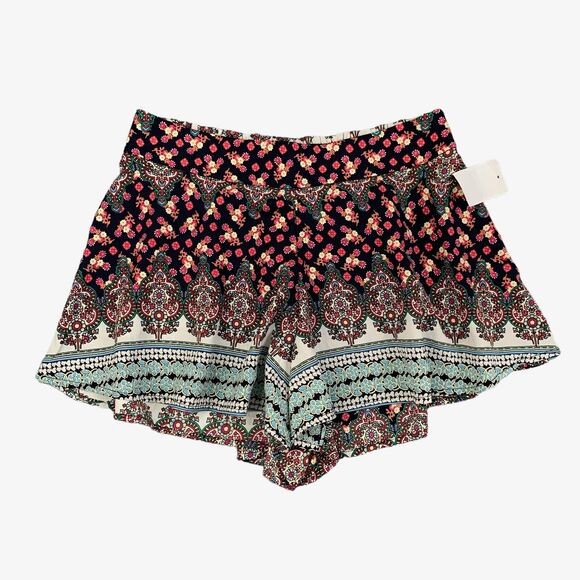 Charlotte Russe Shorts Women S Small Multi Floral Boho Pull On Stretch Culottes - Picture 1 of 10